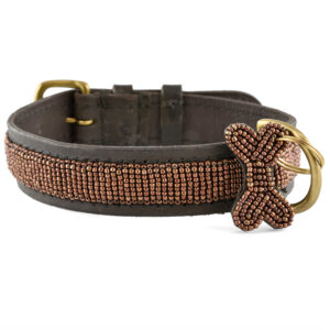 HUNDEHALSBÅND Copper | Håndlavet halsbånd med perler